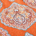 Lush Décor Harley Quilt Damask Pattern Reversible 5 Piece Bedding Set, King, Tangerine