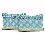 Lush Décor Bohemian Striped Quilt Reversible 3 Piece Bedding Set, King, Turquoise