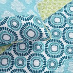 Lush Décor Bohemian Striped Quilt Reversible 3 Piece Bedding Set, King, Turquoise
