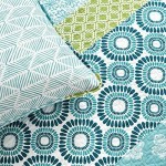 Lush Décor Bohemian Striped Quilt Reversible 3 Piece Bedding Set, King, Turquoise