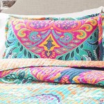 Lush Decor Boho Chic Reversible 3 Piece Quilt Bedding Set - Turquoise/Navy - King