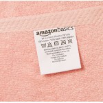 AmazonBasics Quick-Dry, Luxurious, Soft, 100% Cotton Towels, Petal Pink - Set of 2 Bath Towels